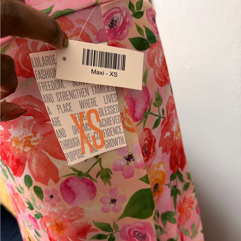 NWT!! 💗❤️ LuLaRoe Floral Maxi Skirt - Pink and Orange - Picture 3 of 4